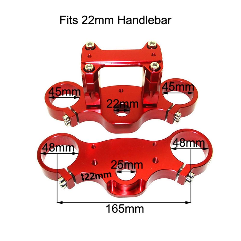 Amazon.com: TC-Motor Red CNC Aluminum 45/48-22mm Triple Clamp Set